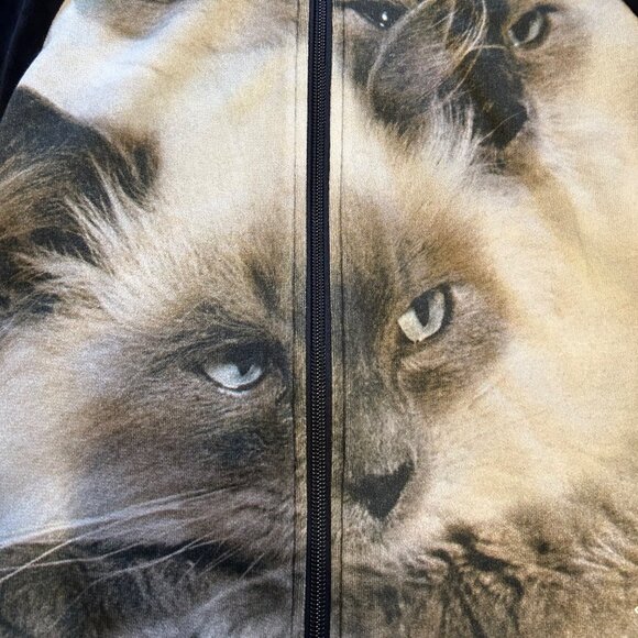 Popupshop Kitten Graphic Zip Up Hooded Sweatshirt 7/8 - Picture 2 of 8